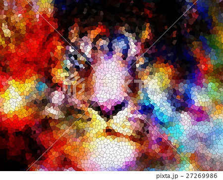 multicolor cosmic tiger face collage, computer multicolor cosmic tiger face collage, computer 27269986