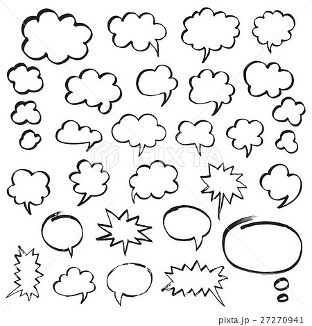 Marker Speech Bubbles and Thought Clouds Marker Speech Bubbles and Thought Clouds 27270941