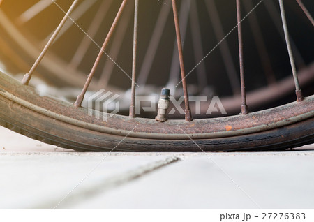 Bicycle tire leak. 27276383