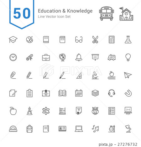 Education and Knowledge Icon Set. 50 Line Vector 27276732