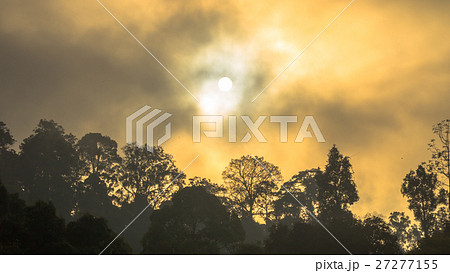 golden sky shine though the fog above the mountain golden sky shine though the fog above the mountain 27277155