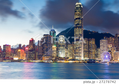 Hong Kong city office building night view Hong Kong city office building night view 27278742