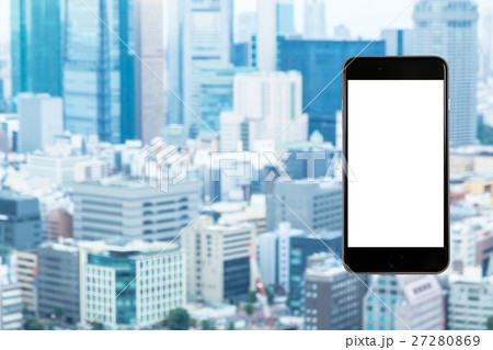スマホ　携帯電話　スマートフォン　都市風景　東京　不動産イメージ 27280869