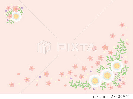 背景素材-さくらと花模様3 27280976