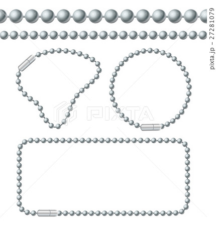 Silver Chain of Ball Links Set. Vector 27281079