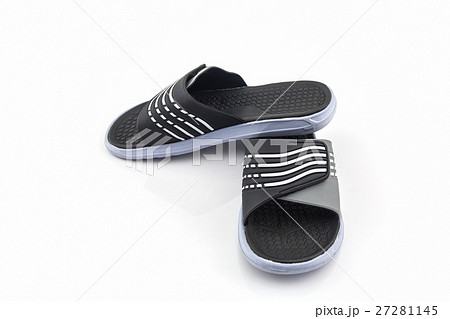 Sandals shoes. Black color flip flops. 27281145