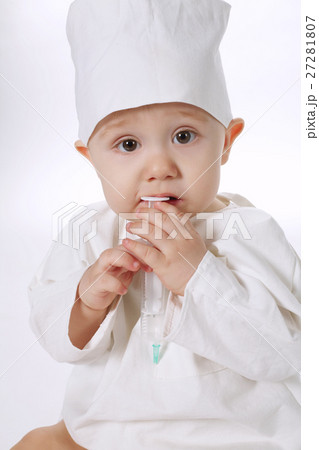 little funny doctor isolated on white 27281807