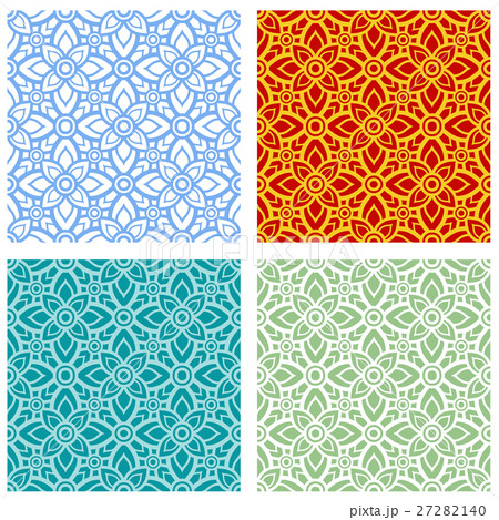 Seamless lotus flower pattern in modern Thai style 27282140