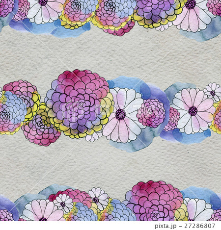 Seamless floral pattern with asters and daisy 27286807