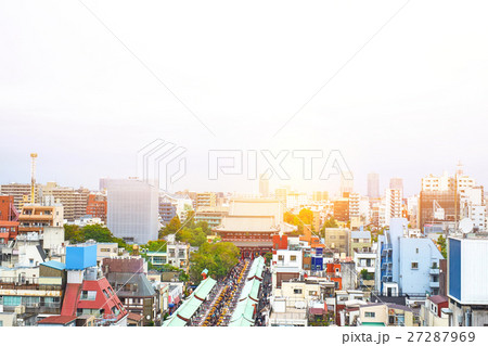 Aerial view of Sensoji shrine in Asakusa, Japan Aerial view of Sensoji shrine in Asakusa, Japan 27287969