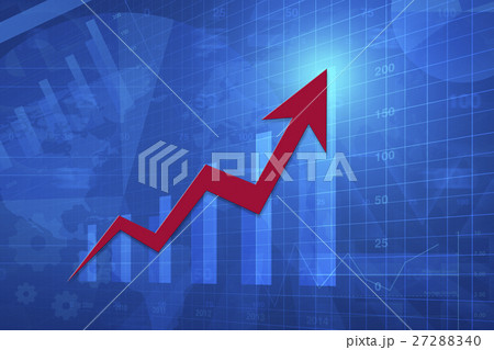 Red arrow head with financial chart and graph Red arrow head with financial chart and graph 27288340