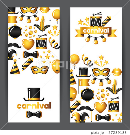 Carnival banners with gold icons and objects Carnival banners with gold icons and objects 27289183