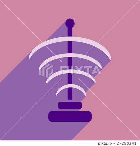 Flat icon with long shadow geometric sign 27290341