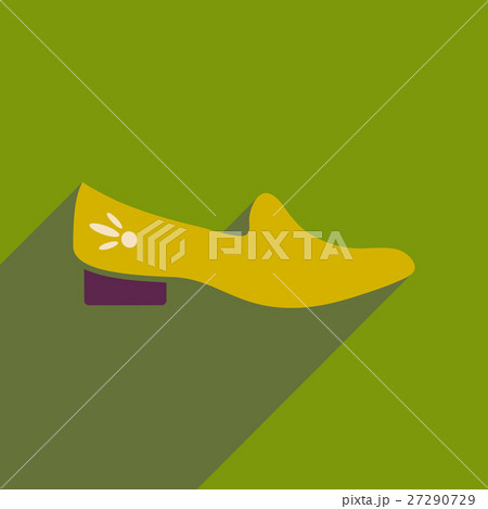Flat icon with long shadow heeled shoes 27290729