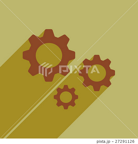 Flat style icon with long shadow setting Flat style icon with long shadow setting 27291126