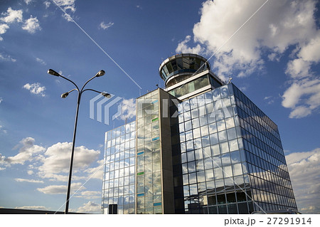 Air traffic control tower on airport in Prague Air traffic control tower on airport in Prague 27291914