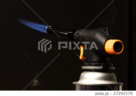 gas burner - the tool is lit a blue flame 27292579