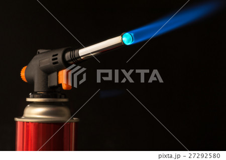 gas burner - the tool is lit a blue flame 27292580