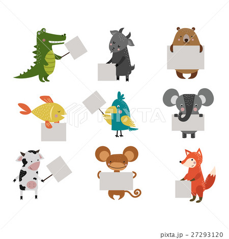 Wild animal zoo strike with clean plate board Wild animal zoo strike with clean plate board 27293120