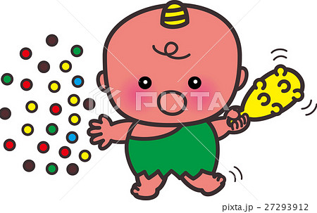 節分 豆まき鬼 子ども 緑 節分 豆まき鬼 子ども 緑 27293912