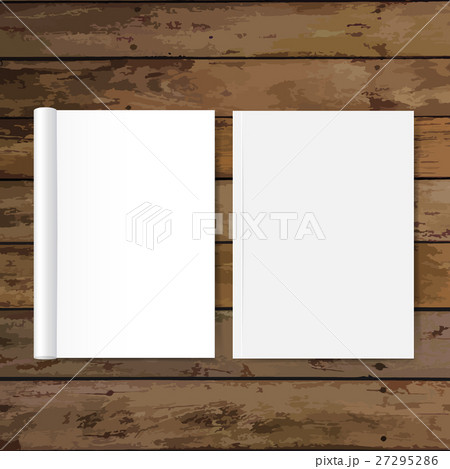 Blank catalog, magazines,book mock up on wood background. Vector illustration Blank catalog, magazines,book mock up on wood background. Vector illustration 27295286