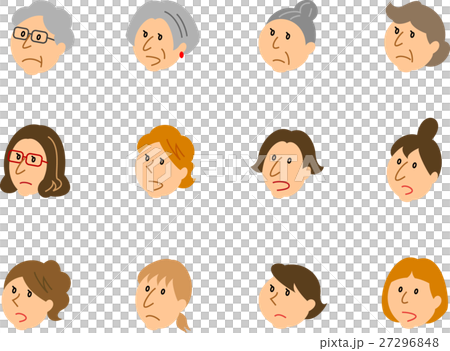 女性 顔 アイコン 困り顔 女性 顔 アイコン 困り顔 27296848