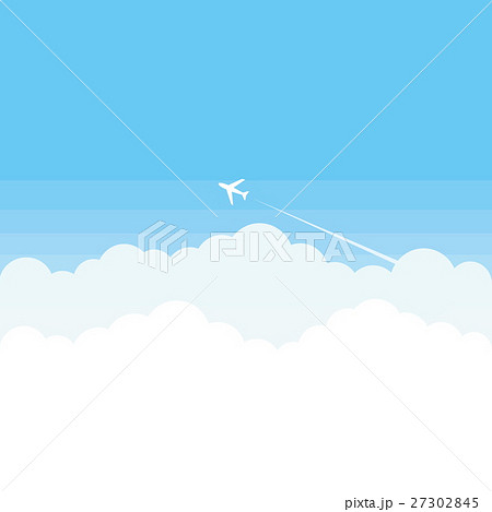 雲 空 飛行機のイラスト素材