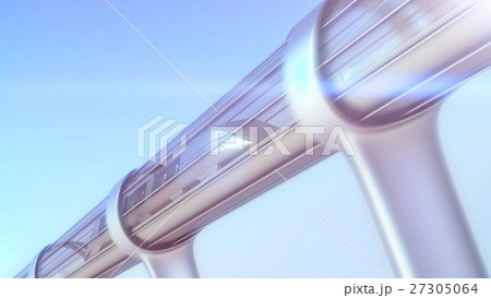 monorail futuristic train in tunnel. 3d 27305064