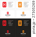 business card with the letter H, square 27305269