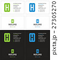 business card with the letter H, rectangle 27305270