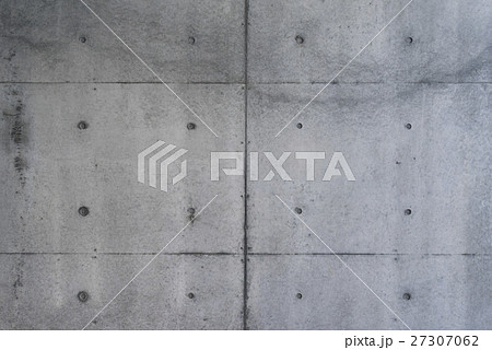 コンクリート打ちっ放し仕上げ外壁コールドジョイント補修ピーコン跡背景壁紙素材concreteの写真素材 27307062 Pixta