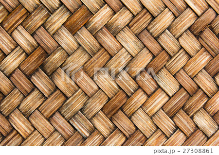 Closed up brown wooden wicker texture background 27308861