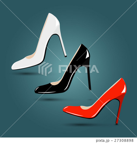 Women classic luxury red, black, white shoes 27308898