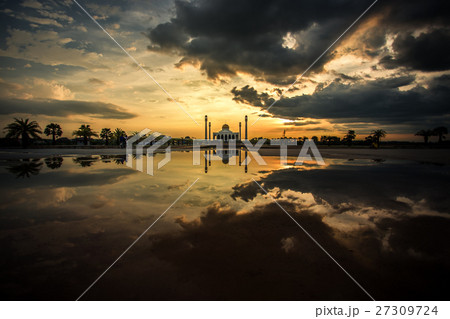 mosque in thailand during sunset 27309724
