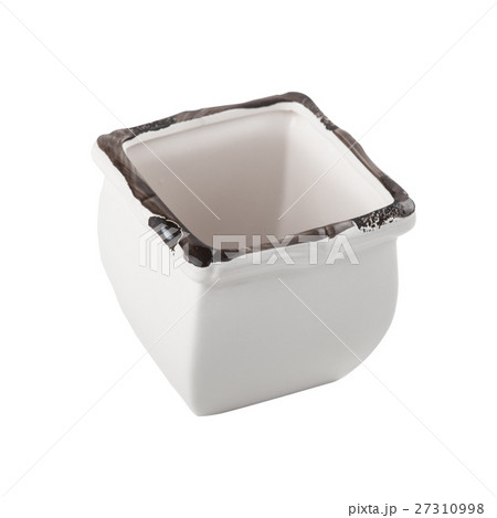White enamel flower pot 27310998