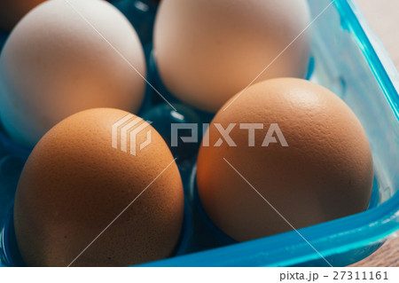 fresh rural eggs in a blue plastic bag fresh rural eggs in a blue plastic bag 27311161