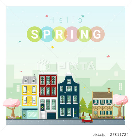 Hello spring cityscape background 1 27311724