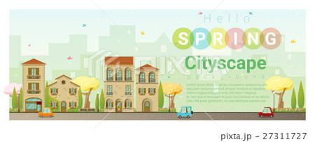 Hello spring cityscape background 4 27311727