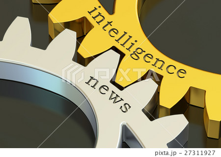 intelligence news concept on the gearwheels intelligence news concept on the gearwheels 27311927