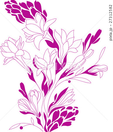 Flowers contour drawing 27312582