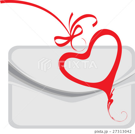 Envelope and decorative heart 27313042