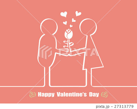 バレンタイン　バラを渡す人 27313779