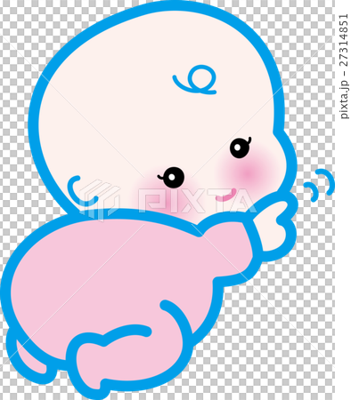 赤ちゃん　はいはい　かわいい　ピンク 27314851