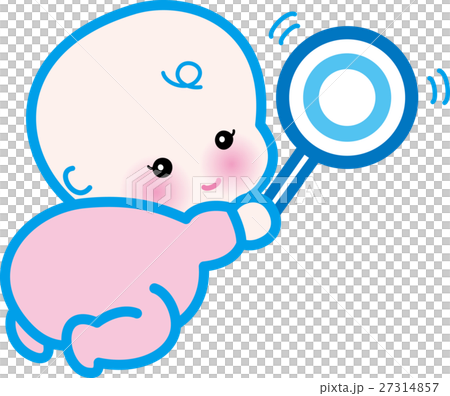赤ちゃん　はいはい　かわいい　ピンク　青丸 27314857