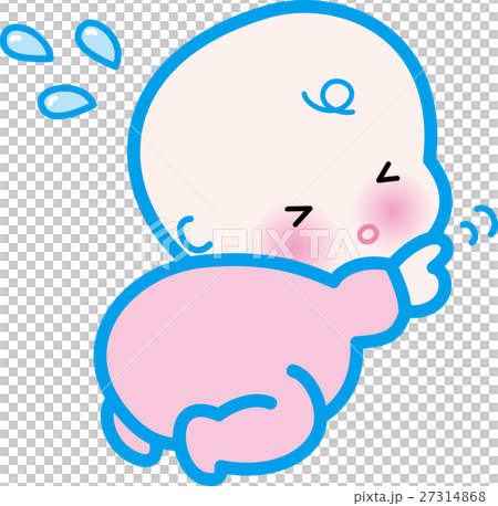 赤ちゃん　はいはい　かわいい　ピンク　あせ 27314868