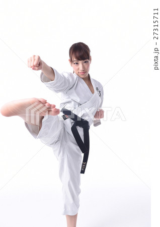 空手をする女子の写真素材