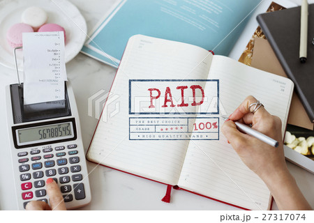 Paid Pay Receipt Finance Accounting Graphic Concept 27317074