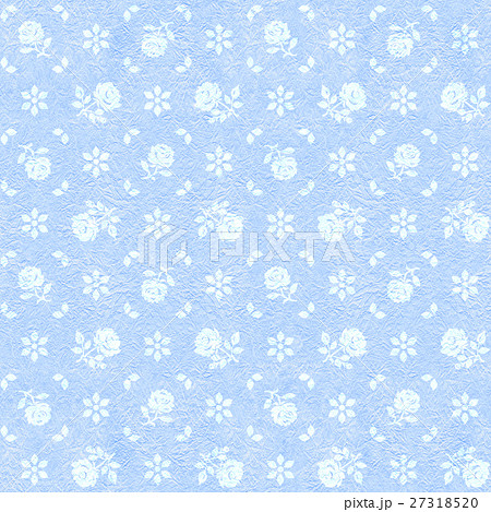 薔薇パターン背景-連続模様-青１リバース 27318520