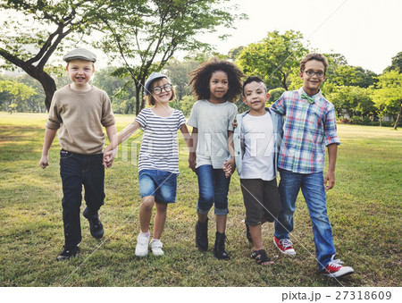 Casual Children Cheerful Cute Friends Kids Joy Concept 27318609