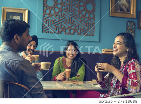 Indian Ethnicity Drinking Cafe Break Coffee Tea Concept Indian Ethnicity Drinking Cafe Break Coffee Tea Concept 27318688